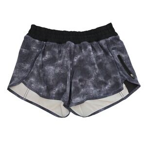 Lululemon Women's Run Speed Up Shorts Grey Herringbone Geometric Pattern 8